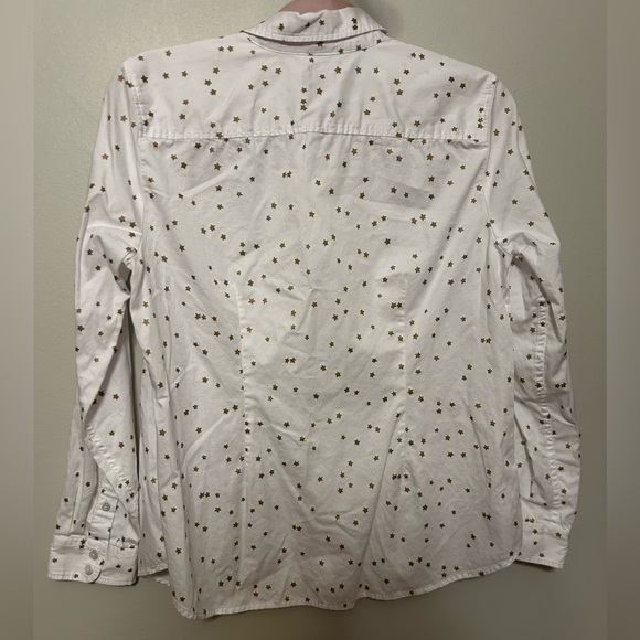 Talbots White Shirt with Gold Star Pattern - Picture 7 of 7